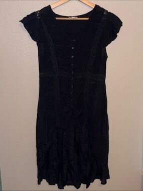Cato Black Button-Front Women's Hi Lo Tunic Blouse